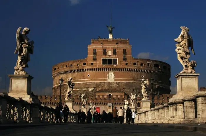Framed Print : Italy. Rome. Saint Angelo Bridge and Hadrians Mausoleum Framed Print : Italy. Rome. Saint Angelo Bridge and Hadrians Mausoleum