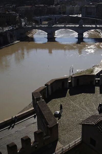 Italy. Rome. Tiber river from Castel Sant Angelo