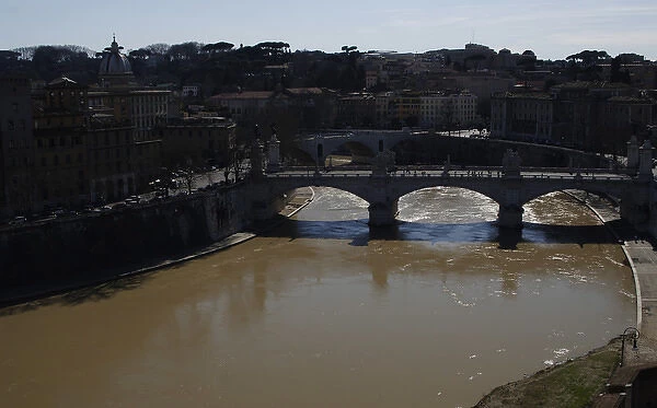 Italy. Rome. Tiber river from Castel Sant Angelo