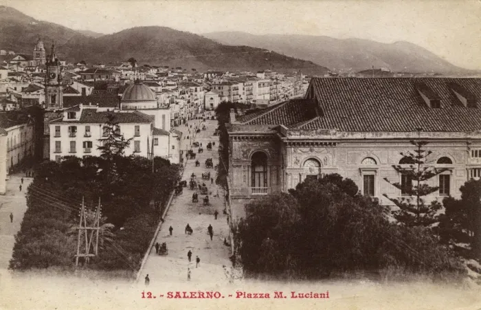 Framed Print : Italy - Salerno - Piazza M. Luciani