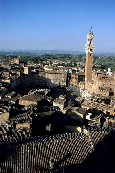 ITALY. Siena. General view of the city with Piazza