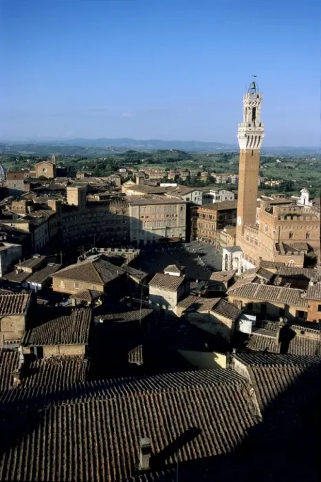 Framed Print : ITALY. Siena. General view of the city with Piazza Framed Print : ITALY. Siena. General view of the city with Piazza