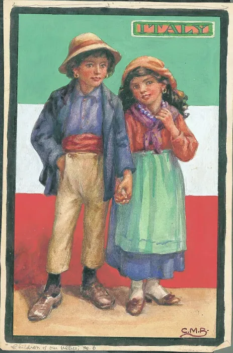 Framed Print : Italy. WWI Children of the Allies, artwork Framed Print : Italy. WWI Children of the Allies, artwork