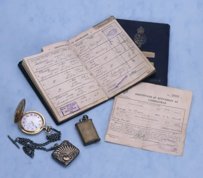 Framed Print : Items belonging to George Moore, Titanic seaman Framed Print : Items belonging to George Moore, Titanic seaman