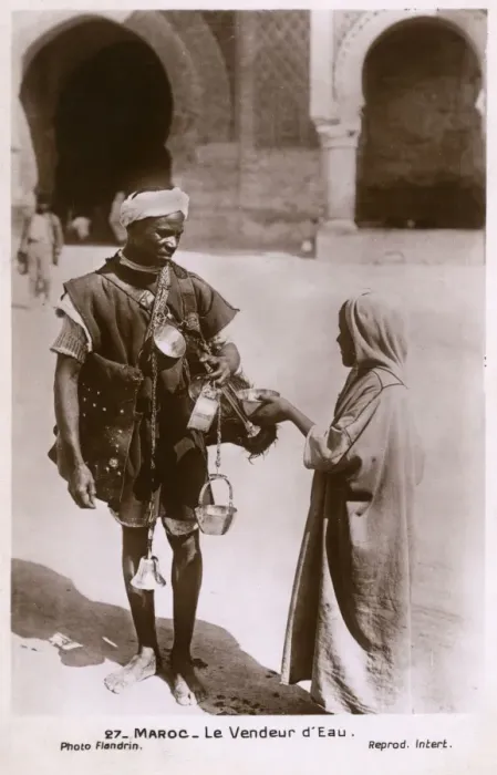 Framed Print : Itinerant Street Water Seller - Morocco Framed Print : Itinerant Street Water Seller - Morocco