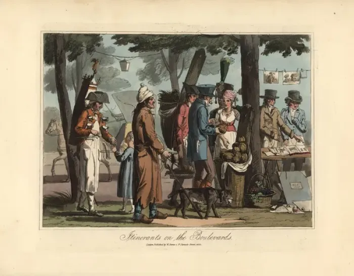 Framed Print : itinerant trades people on the boulevards of Paris Framed Print : itinerant trades people on the boulevards of Paris