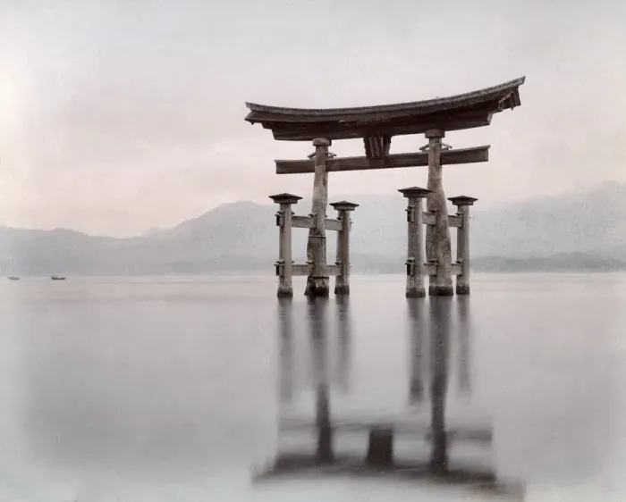Framed Print : Itsukushima Shrine, torii, Miyajima, Japan, c. 1880 s Framed Print : Itsukushima Shrine, torii, Miyajima, Japan, c. 1880 s