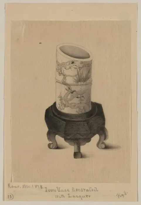 Framed Print : Ivory vase decorated with lacquer Framed Print : Ivory vase decorated with lacquer