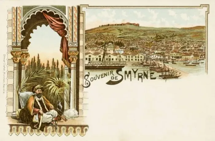 Framed Print : Izmir, Turkey - Pasha in his Palace and the Harbour Framed Print : Izmir, Turkey - Pasha in his Palace and the Harbour