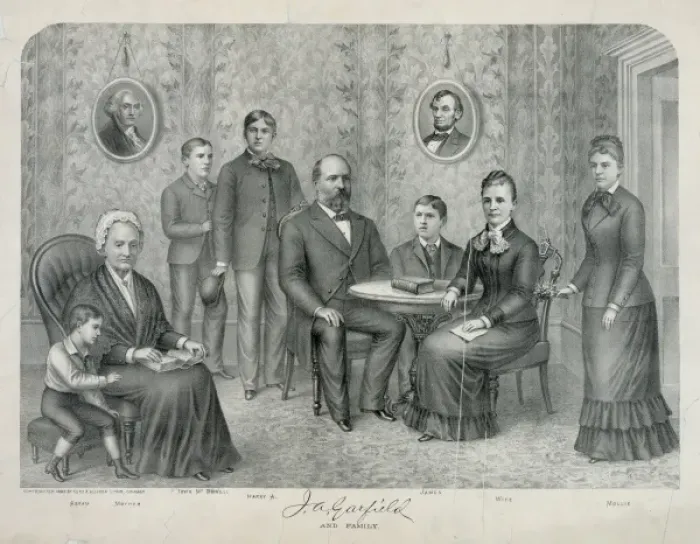 Framed Print : J. A. Garfield and family Framed Print : J. A. Garfield and family