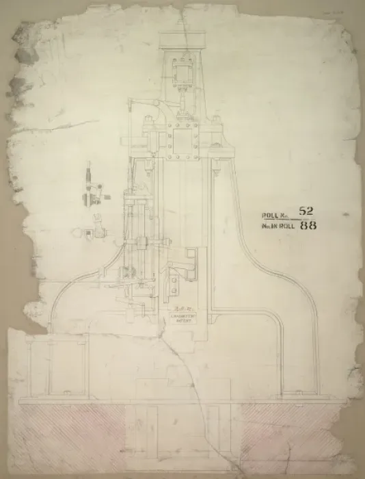 Framed Print : J Nasmyths patent steam hammer Framed Print : J Nasmyths patent steam hammer