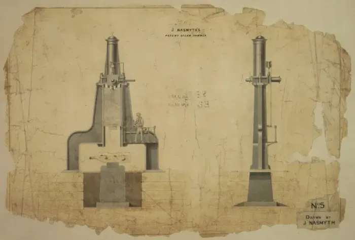 Framed Print : J Nasmyths patent steam hammer Framed Print : J Nasmyths patent steam hammer