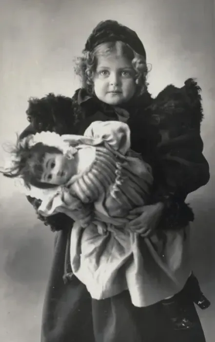 Framed Print : J. 36. J.36. Photograph shows a young girl dressed in a fur-trimmed coat Framed Print : J. 36. J.36. Photograph shows a young girl dressed in a fur-trimmed coat