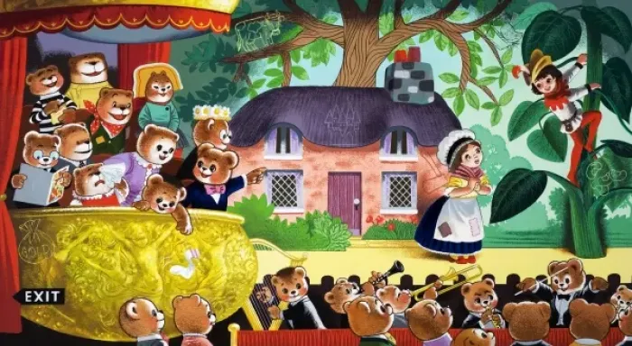 Framed Print : Jack and the Beanstalk being watched by teddy bears Framed Print : Jack and the Beanstalk being watched by teddy bears