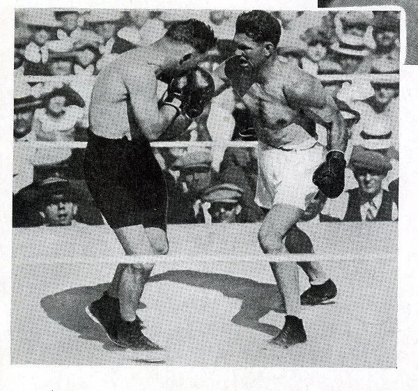 Jack Dempsey and Tommy Gibbons in a boxing match