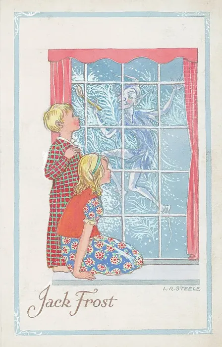 Framed Print : Jack Frost Children's Postcard design Watercolour Framed Print : Jack Frost Children's Postcard design Watercolour