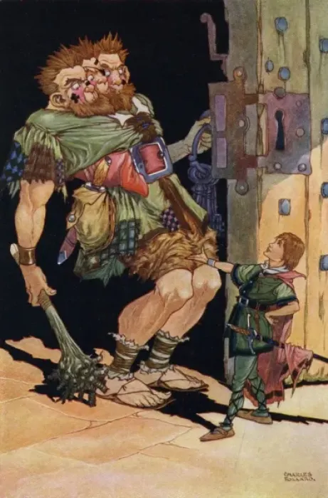 Framed Print : Jack the Giant Killer by Charles Folkard Framed Print : Jack the Giant Killer by Charles Folkard