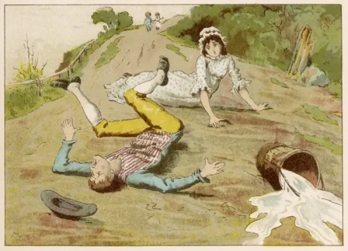Framed Print : Jack and Jill take a tumble on the hill Framed Print : Jack and Jill take a tumble on the hill