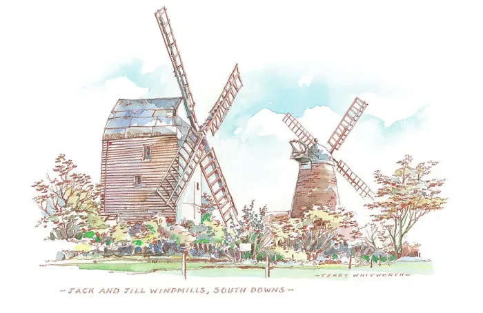 Framed Print : Jack and Jill Windmills, Sussex Framed Print : Jack and Jill Windmills, Sussex