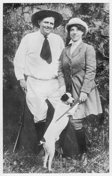 Jack London * Wife. JACK LONDON with his second wife CHARMIAN photo taken