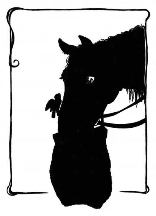 Framed Print : Jack Sparrow asking the horse for a few grains of corn