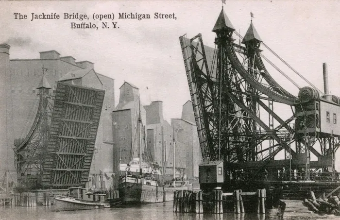 Framed Print : The Jacknife Bridge, Michigan Street, Buffalo, NY, USA Framed Print : The Jacknife Bridge, Michigan Street, Buffalo, NY, USA