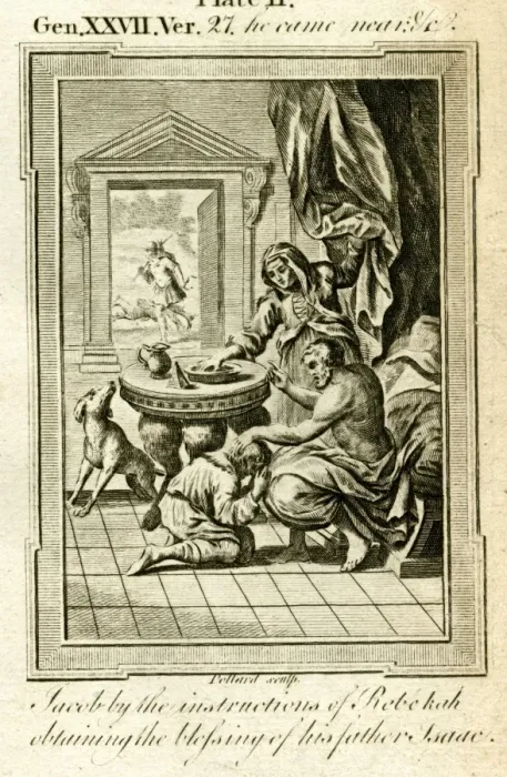 Framed Print : Jacob obtaining the blessing of his father Isaac Framed Print : Jacob obtaining the blessing of his father Isaac