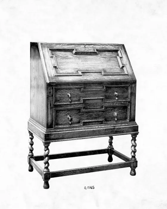 Framed Print : Jacobean style Oak Bureau Framed Print : Jacobean style Oak Bureau