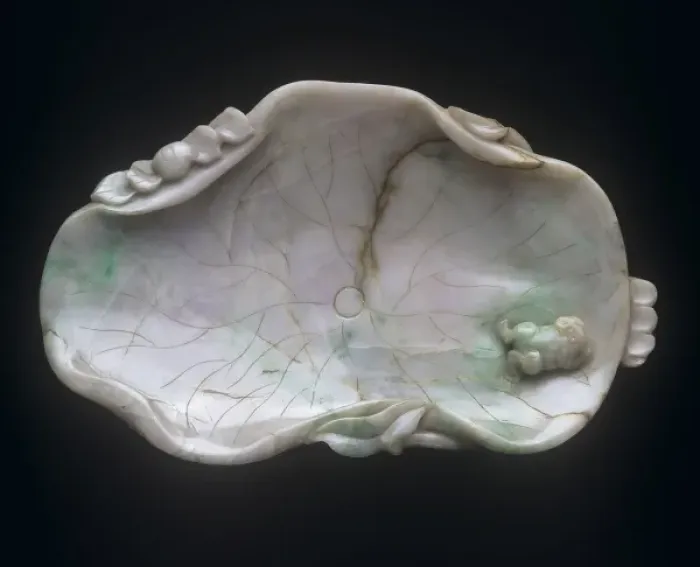 Framed Print : Jadeite carved dish from China Framed Print : Jadeite carved dish from China