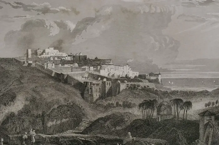 Framed Print : Jaffa. General view of the city. Engraving by Ransonnette Framed Print : Jaffa. General view of the city. Engraving by Ransonnette