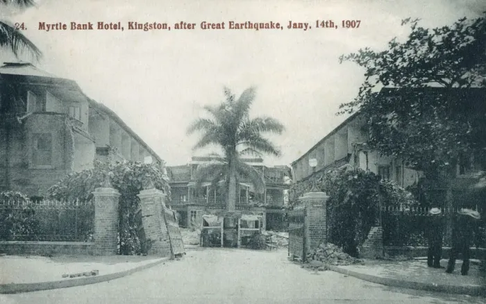 Framed Print : Jamaica, Myrtle Bank Hotel, Kingston, after Great Earthquake Framed Print : Jamaica, Myrtle Bank Hotel, Kingston, after Great Earthquake