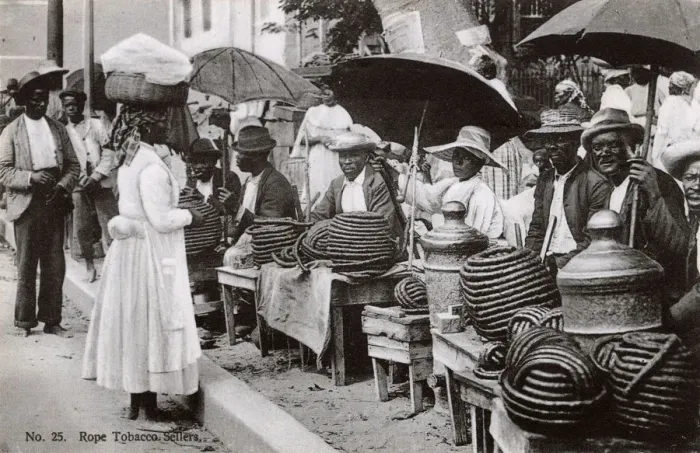 Framed Print : Jamaica, West Indies - Rope Tobacco Sellers Framed Print : Jamaica, West Indies - Rope Tobacco Sellers