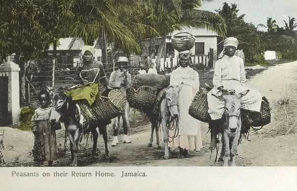 Jamaican villagers returning home from market