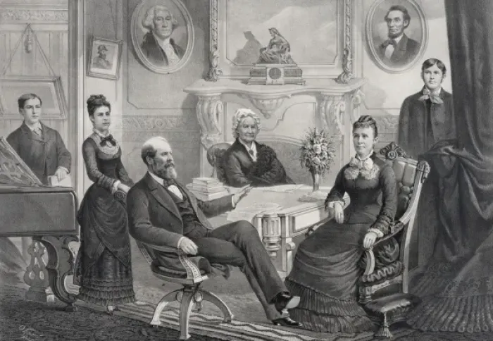 Framed Print : James A. Garfield and family Framed Print : James A. Garfield and family