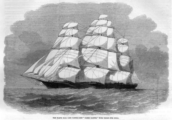Framed Print : JAMES BAINES TROOPSHIP Framed Print : JAMES BAINES TROOPSHIP