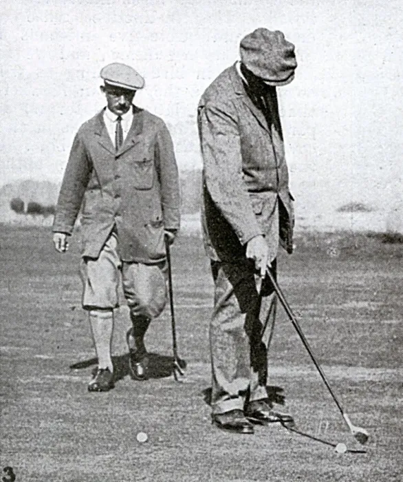 Framed Print : James Braid misses a putt at Oxhey