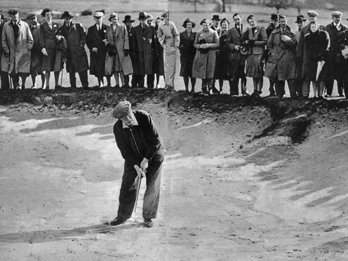Framed Print : James Braid playing at an exhibition match Framed Print : James Braid playing at an exhibition match