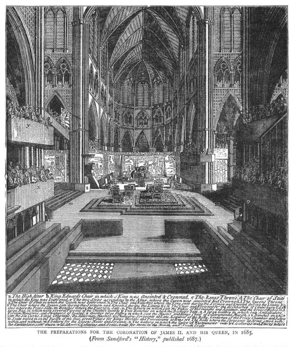Framed Print : James II. View depicting the preparations for the coronation of James II Framed Print : James II. View depicting the preparations for the coronation of James II