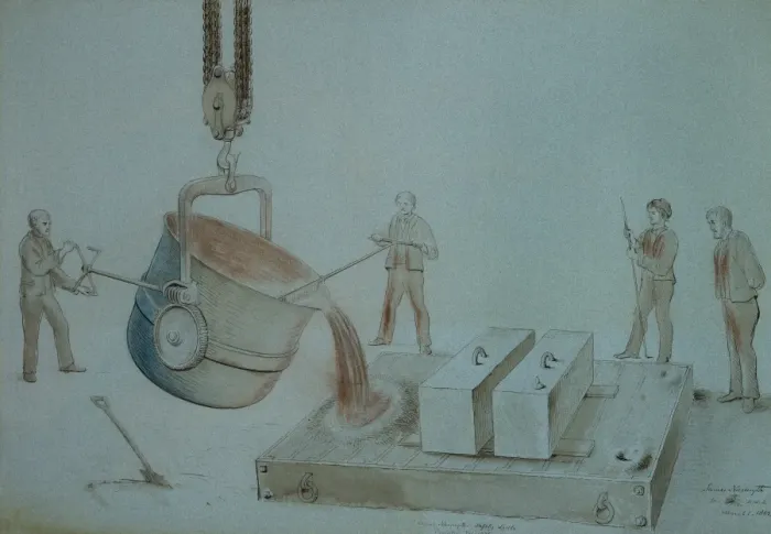 Framed Print : James Nasmyths safety ladle invented February 1835 Framed Print : James Nasmyths safety ladle invented February 1835