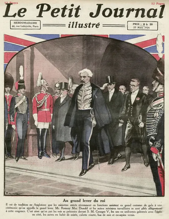 Framed Print : JAMES RAMSAY MACDONALD British Labour Prime Minister attending royal levee in 1924 Date: 1866 - 1937