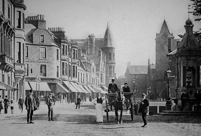 Framed Print : James Square, Crieff, Victorian period Framed Print : James Square, Crieff, Victorian period