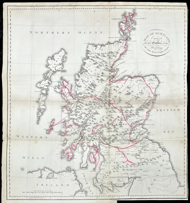 Framed Print : Jameson's outline map of Scotland (1800) Framed Print : Jameson's outline map of Scotland (1800)