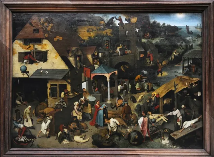 Framed Print : Jan Brueghel the Elder (1568-1625). Netherlandish Proverbs Framed Print : Jan Brueghel the Elder (1568-1625). Netherlandish Proverbs