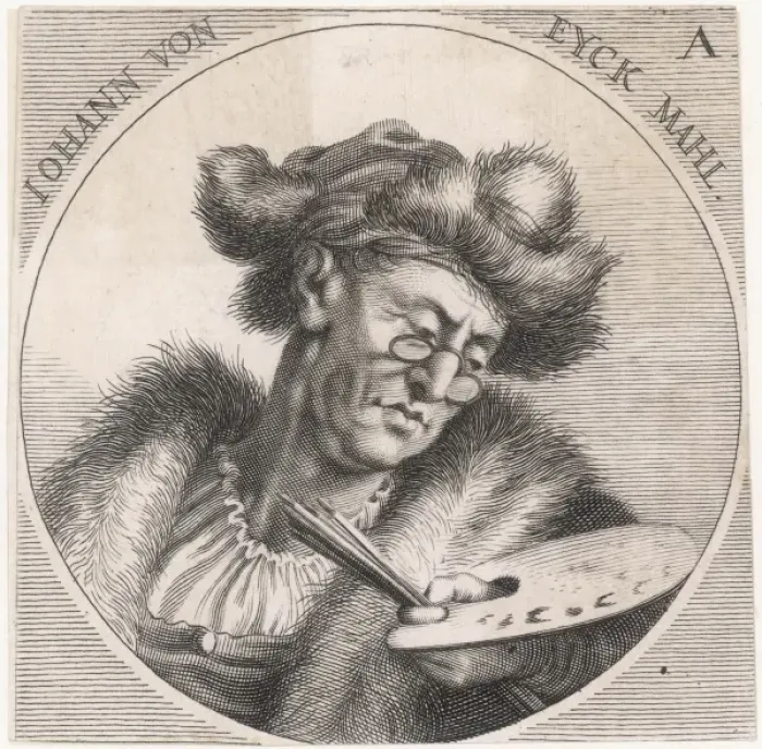 Framed Print : Jan Van Eyck / Circular Framed Print : Jan Van Eyck / Circular