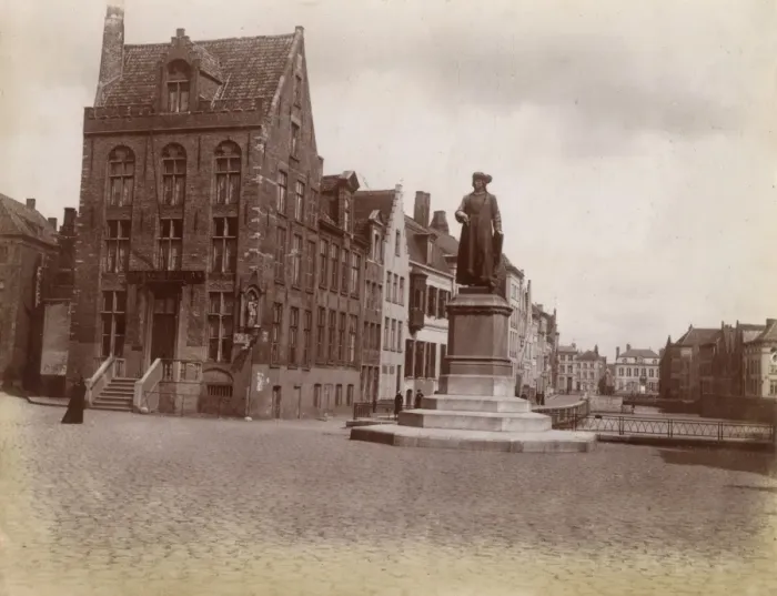 Framed Print : Jan van Eyck Square, Bruges, Belgium Framed Print : Jan van Eyck Square, Bruges, Belgium