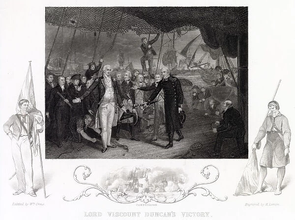 JAN WILLEM DE WINTER Dutch Admiral Hands over his sword after his defeat at the hands of