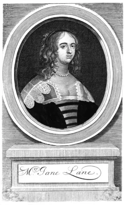Framed Print : JANE LANE (later Lady Fisher) young woman who helped Charles II escape Framed Print : JANE LANE (later Lady Fisher) young woman who helped Charles II escape