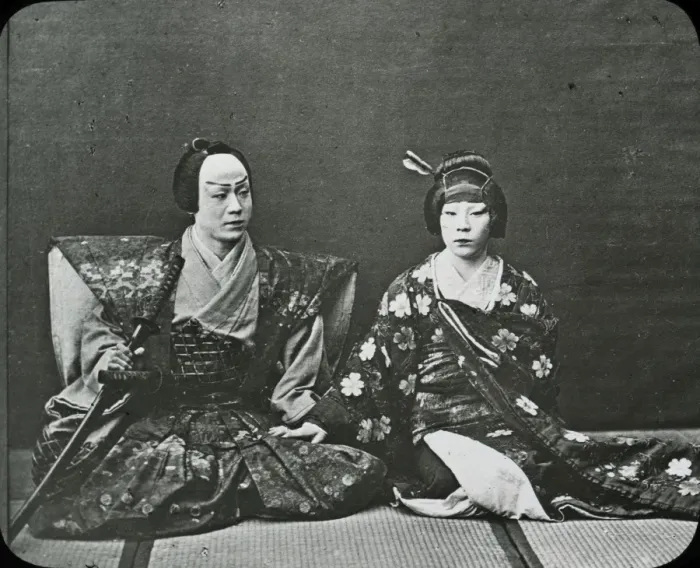 Framed Print : Japan - An Actor and Actress Framed Print : Japan - An Actor and Actress