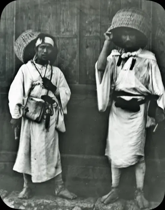 Framed Print : Japan - Begging Priests or Temple Dwellers Framed Print : Japan - Begging Priests or Temple Dwellers