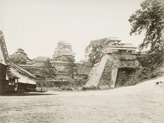 Framed Print : Japan c. 1880s - Kumamoto Castle ramparts Framed Print : Japan c. 1880s - Kumamoto Castle ramparts